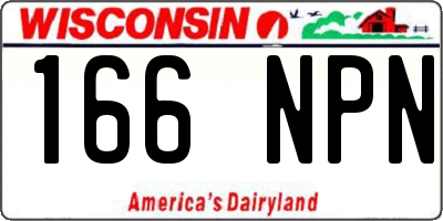 WI license plate 166NPN