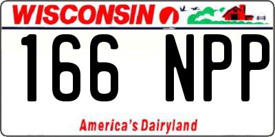WI license plate 166NPP