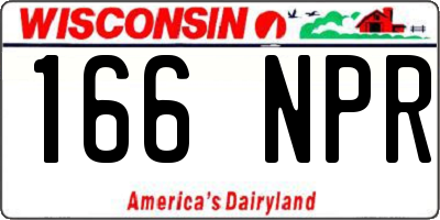 WI license plate 166NPR