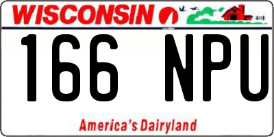 WI license plate 166NPU