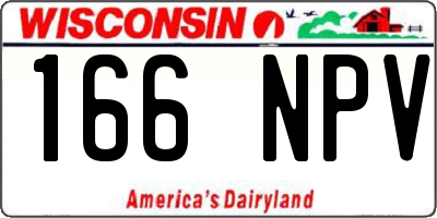 WI license plate 166NPV