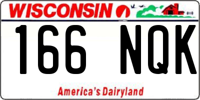WI license plate 166NQK