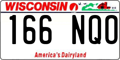 WI license plate 166NQO