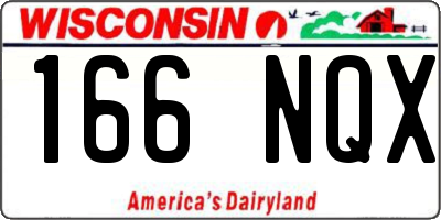 WI license plate 166NQX