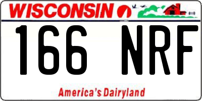 WI license plate 166NRF