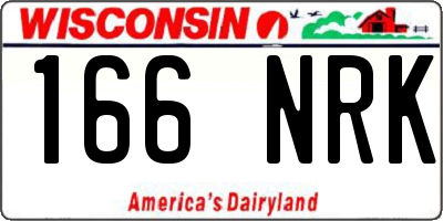 WI license plate 166NRK