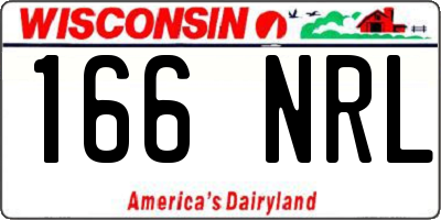 WI license plate 166NRL