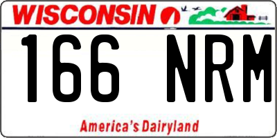 WI license plate 166NRM
