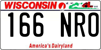 WI license plate 166NRO