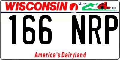 WI license plate 166NRP