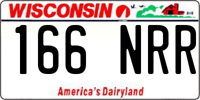 WI license plate 166NRR