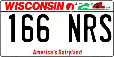 WI license plate 166NRS