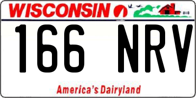 WI license plate 166NRV