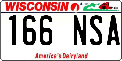 WI license plate 166NSA