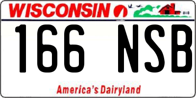 WI license plate 166NSB
