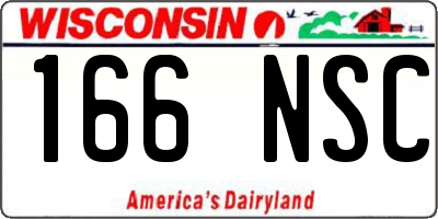 WI license plate 166NSC