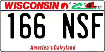 WI license plate 166NSF