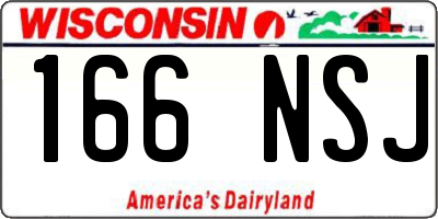 WI license plate 166NSJ