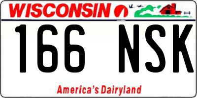 WI license plate 166NSK