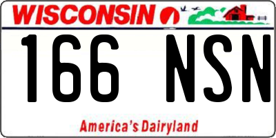 WI license plate 166NSN