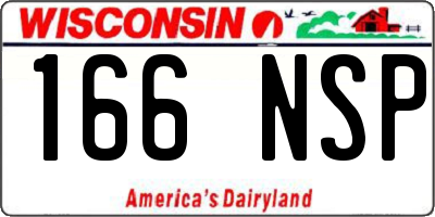 WI license plate 166NSP