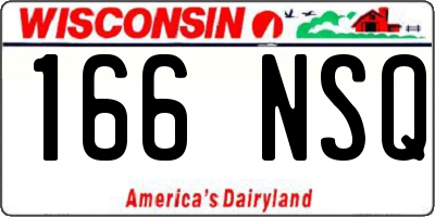WI license plate 166NSQ