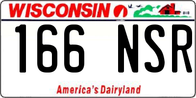 WI license plate 166NSR