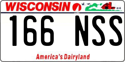 WI license plate 166NSS