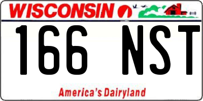 WI license plate 166NST