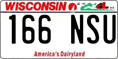 WI license plate 166NSU