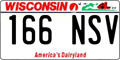 WI license plate 166NSV