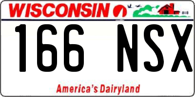 WI license plate 166NSX