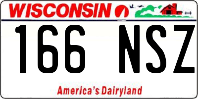 WI license plate 166NSZ