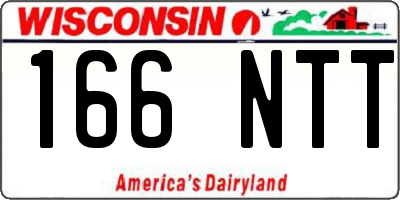 WI license plate 166NTT