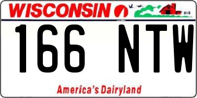 WI license plate 166NTW
