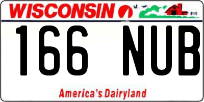 WI license plate 166NUB