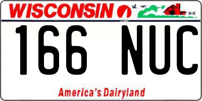 WI license plate 166NUC