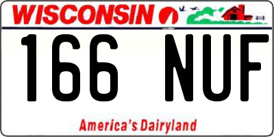 WI license plate 166NUF