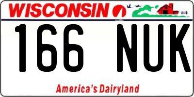 WI license plate 166NUK