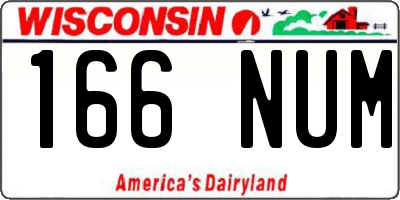 WI license plate 166NUM