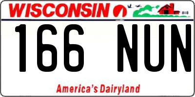 WI license plate 166NUN