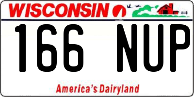 WI license plate 166NUP