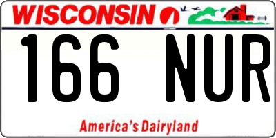 WI license plate 166NUR