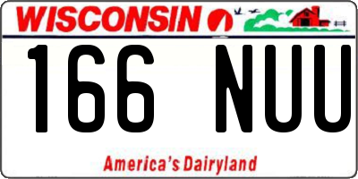 WI license plate 166NUU