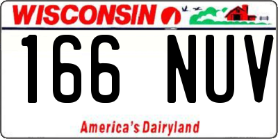 WI license plate 166NUV