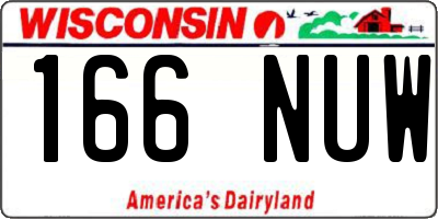 WI license plate 166NUW