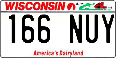 WI license plate 166NUY