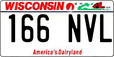 WI license plate 166NVL