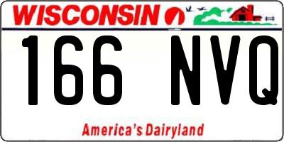WI license plate 166NVQ