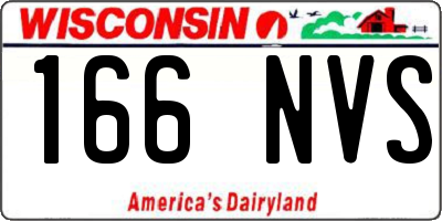 WI license plate 166NVS